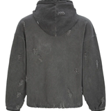 Gray sweatshirt, back view