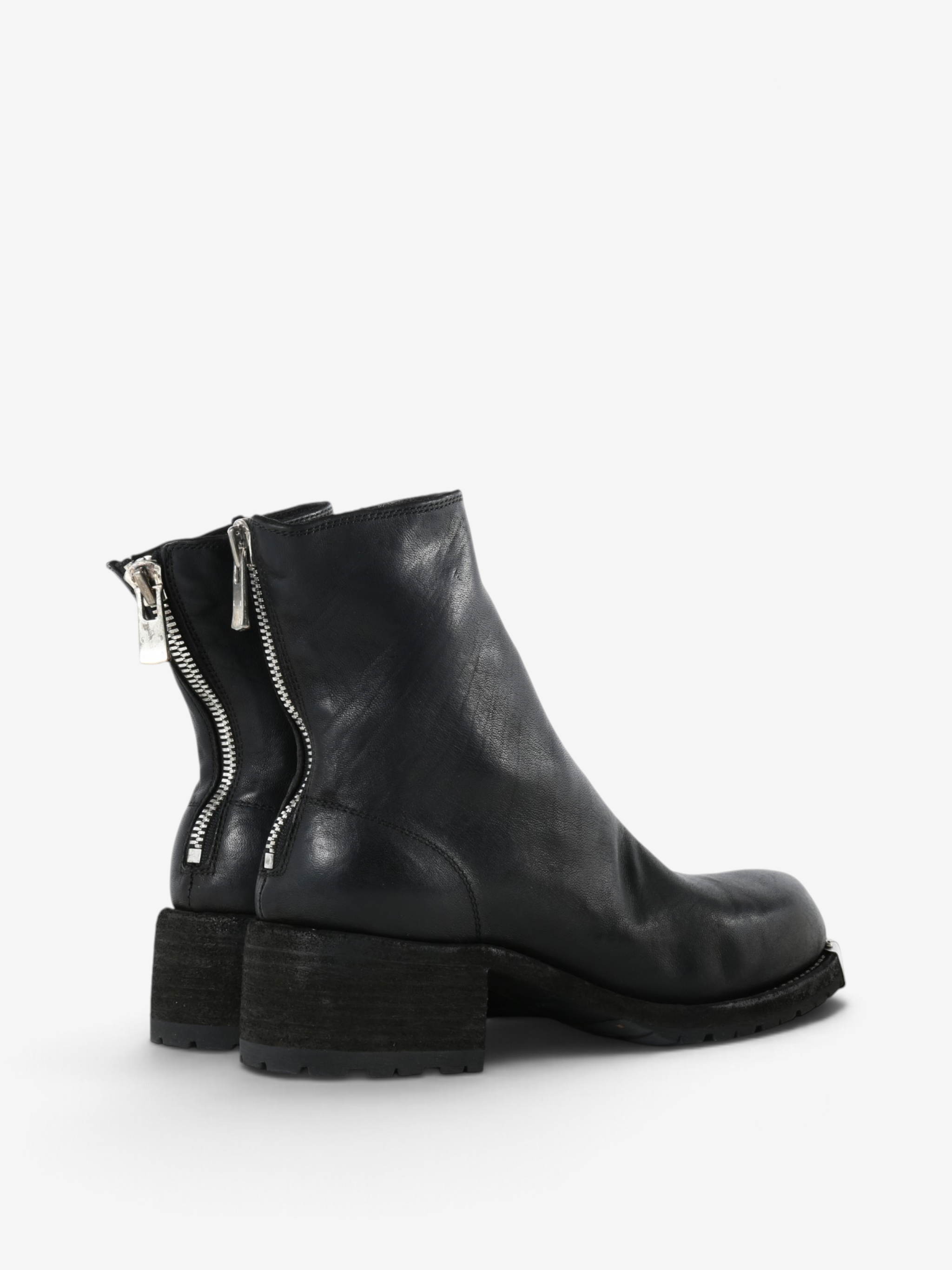 Black boots, front view