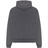 Grey sweats-hoodies, back view