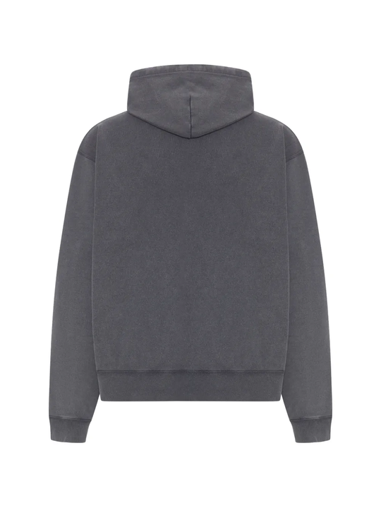Grey sweats-hoodies, back view