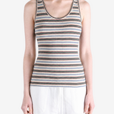 Tan top worn by a person, showing the top fit
