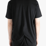 Black t-shirt, back view