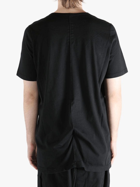 Black t-shirt, back view