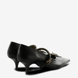 Black heels, back view