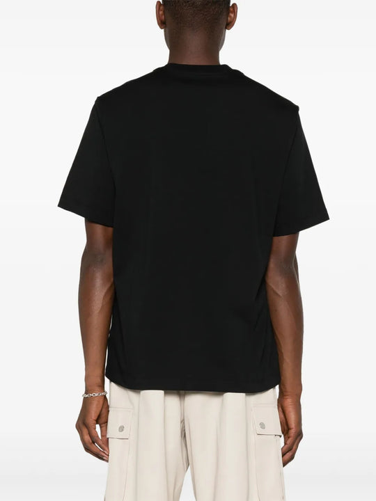 Black t-shirt, full body view