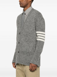 THOM BROWNE - Men Jersey Stitch Exaggerated Fit V Neck Cardigan