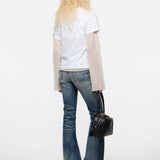 White t-shirt, full body view