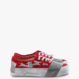 Red shoes, front view