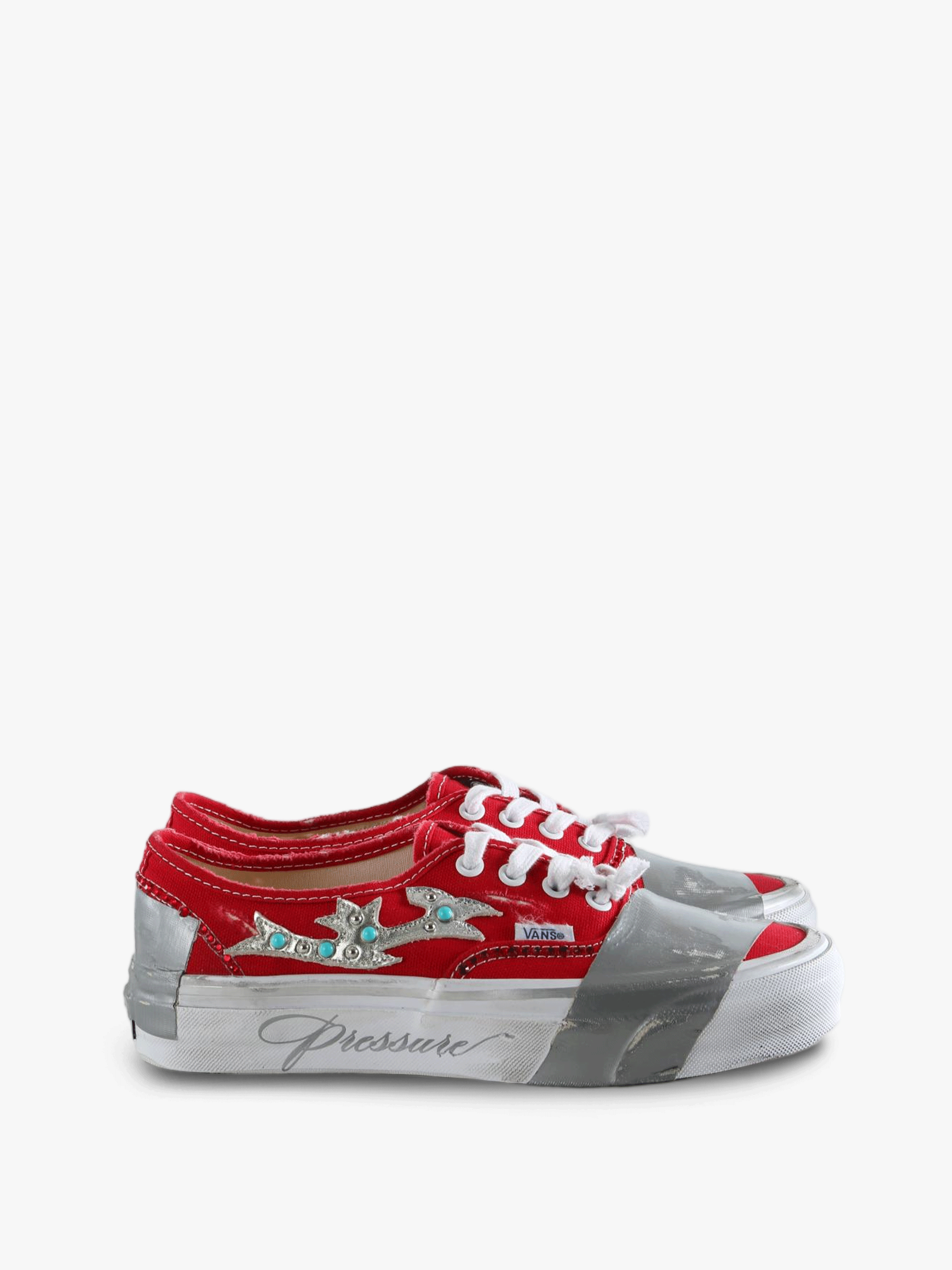 Red shoes, front view
