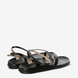 Black sandals, back view