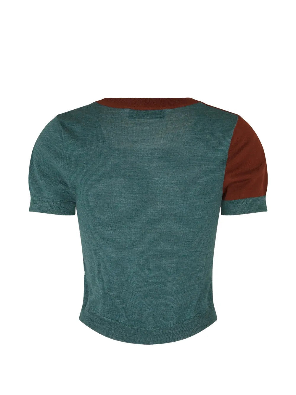 Green t-shirt, back view