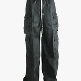 Black pant worn by a person, showing the cotton fit