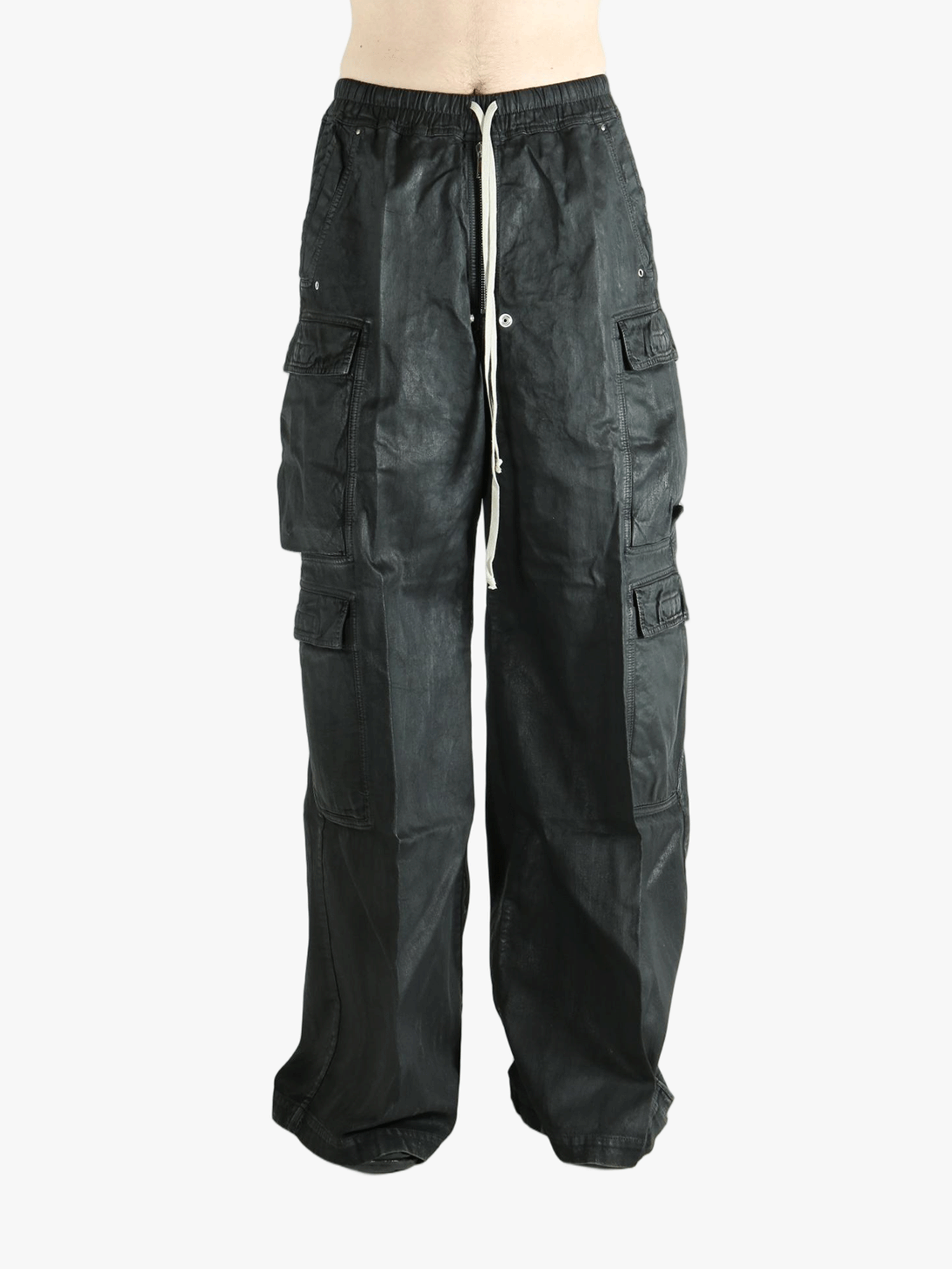 Black pant worn by a person, showing the cotton fit