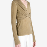 Tan top worn by a person, showing the top fit
