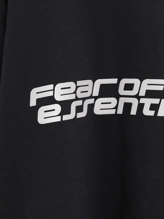 Close up of black top ,showing texture of the recycledpoly fabric