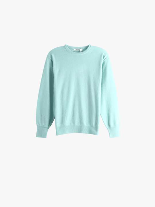 Green knitwear, front view