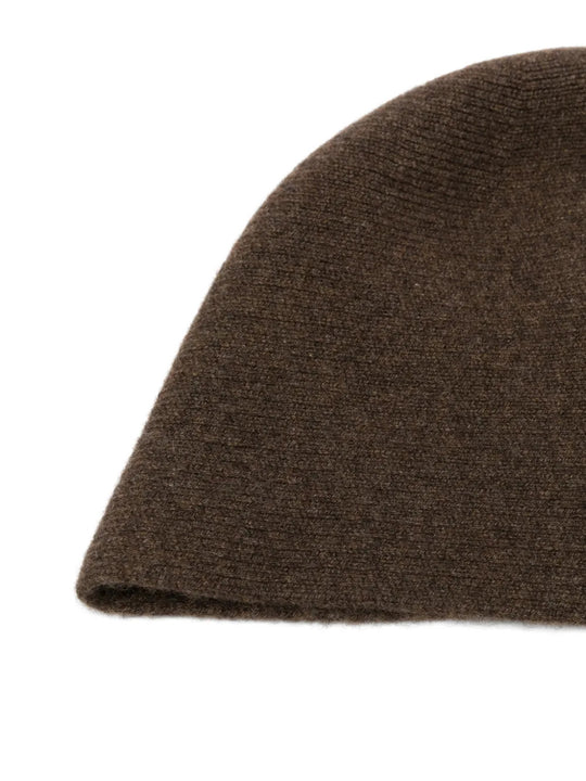 Close up of Brown hat, showing texture of the 100% wool fabric