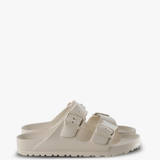 Tan sandals, side view