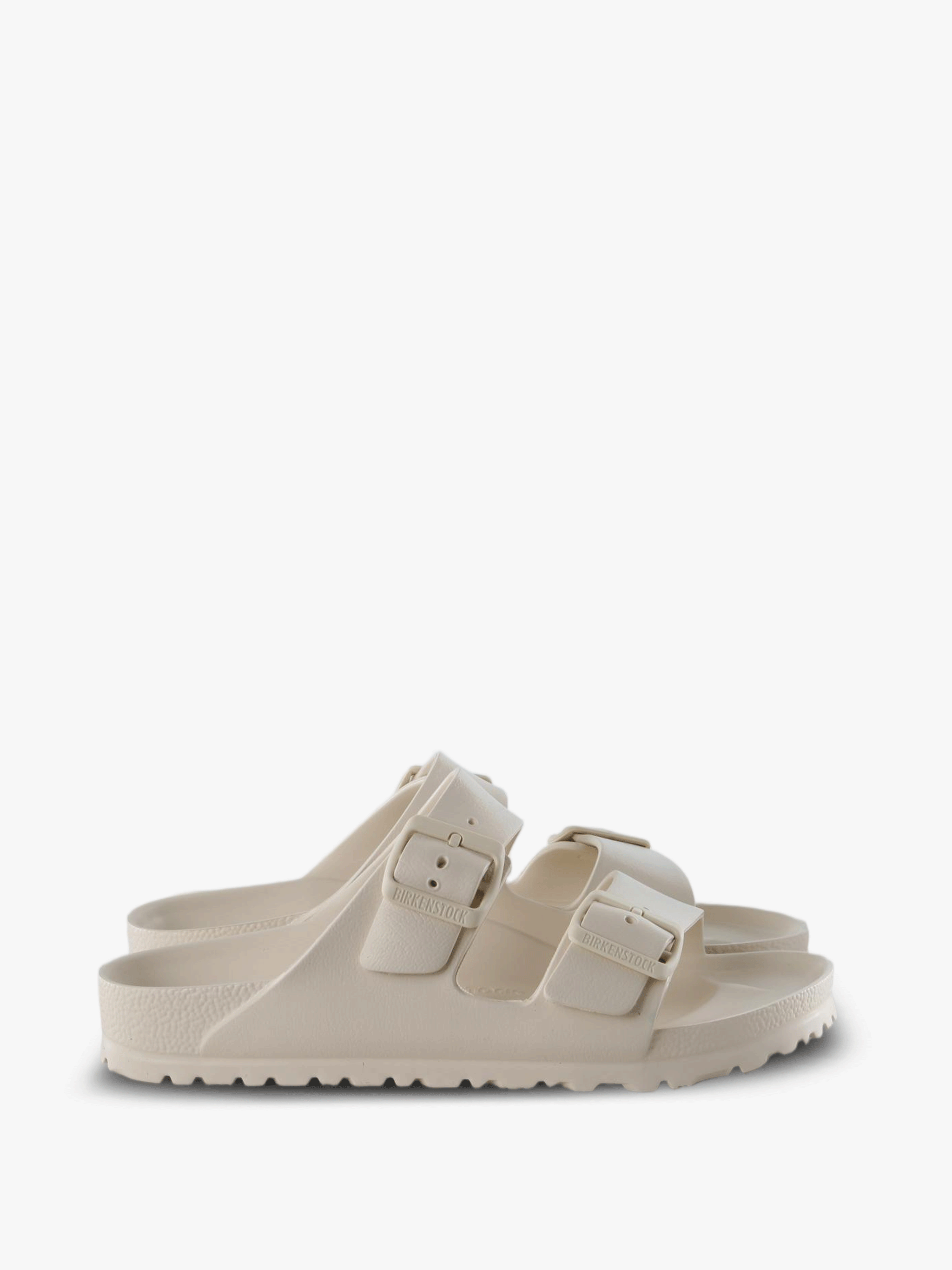 Tan sandals, side view
