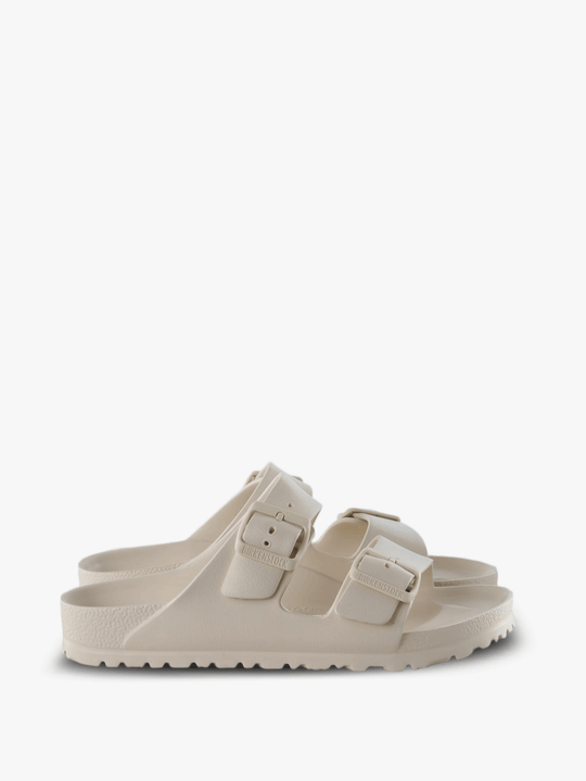Tan sandals, side view