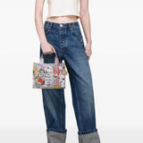 Grey bag, full body view