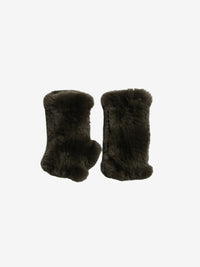 YVES SALOMON - Women Fingerless Rabbit Fur Gloves