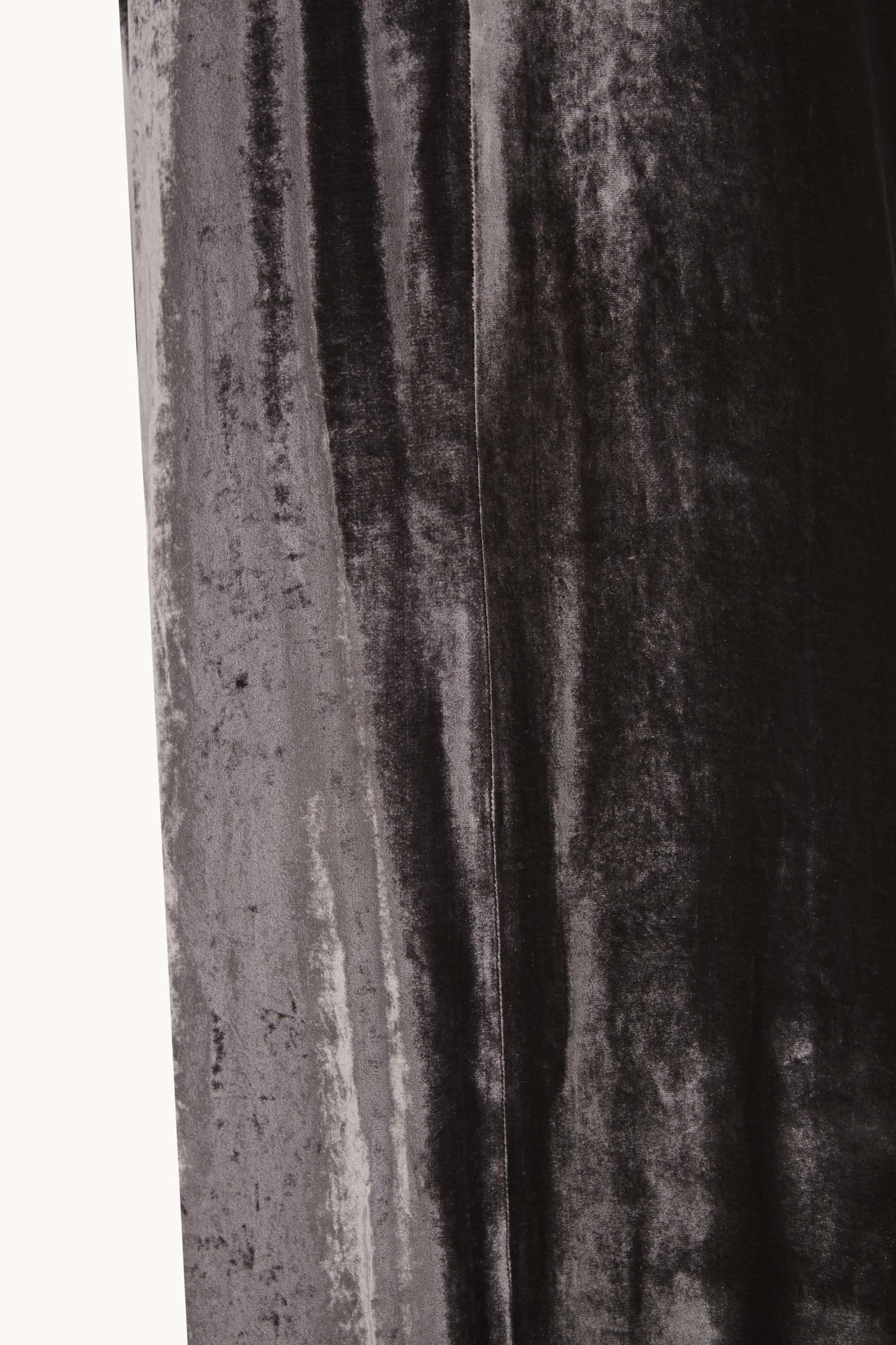 Close up of Black dress, showing texture of the 82% viscose/ 18% silk fabric