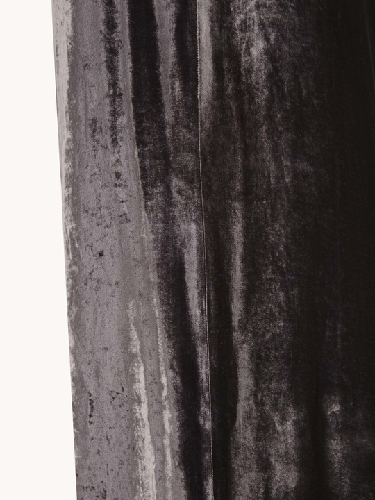 Close up of Black dress, showing texture of the 82% viscose/ 18% silk fabric