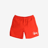 Red short, front view