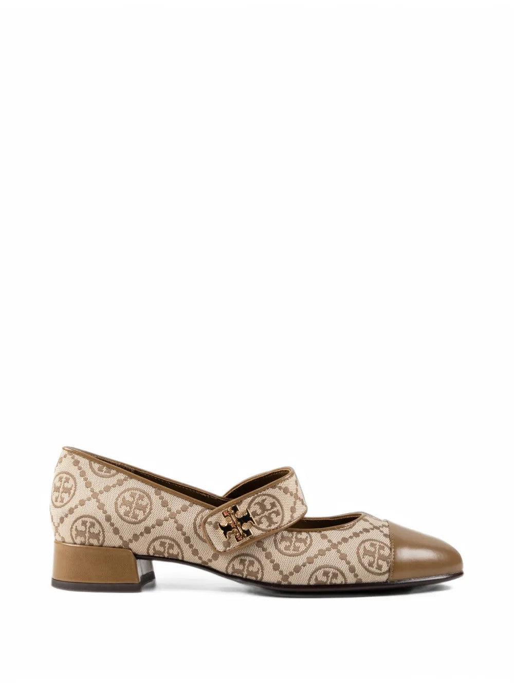 Tan shoes, side view
