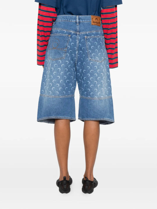 Blue shorts, full body view
