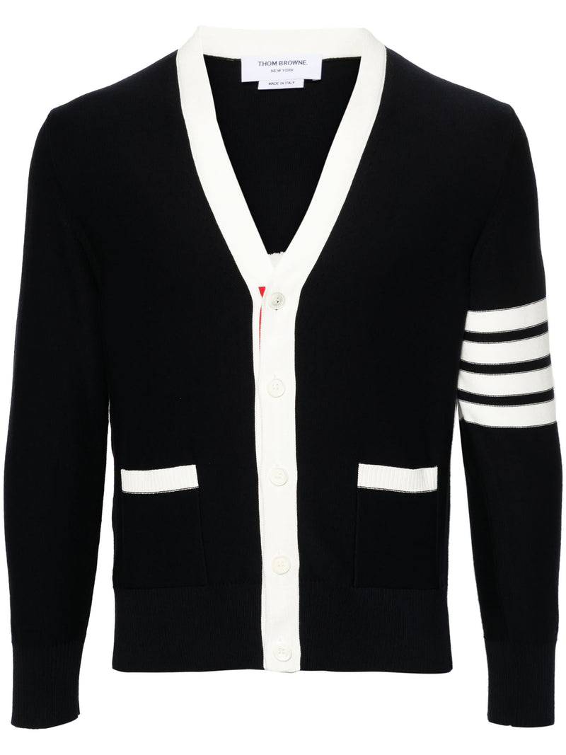 THOM BROWNE - Men Hector Reversed Jersey Intarsia Cardigan