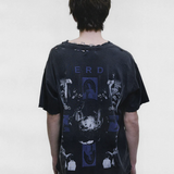 Black t-shirt, full body view