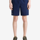 Navy shorts, full body view