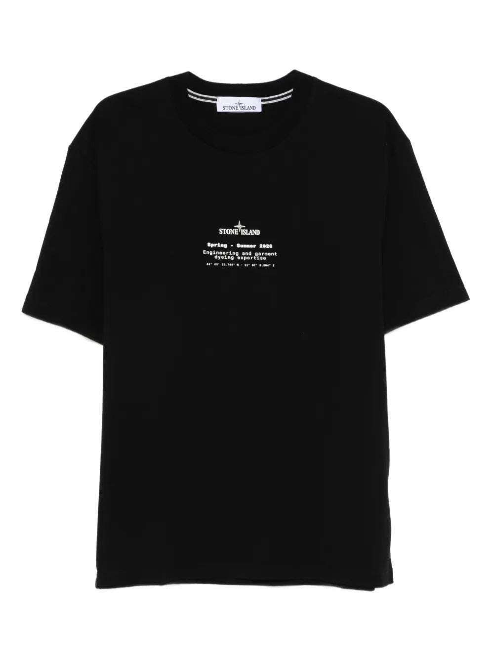 Black t-shirts, front view