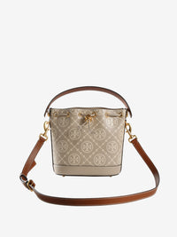 TORY BURCH - Women T Monogram Contrast Embossed Bucket Bag