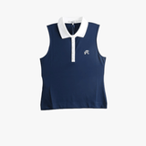 Navy top, front view