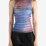 Blue top worn by a person, showing the top's fit