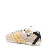 Tan shoes, side view