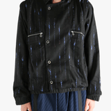 Black jacket worn by a person, showing the jacket's fit