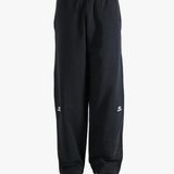 Black pants worn by a person, showing the pants fit