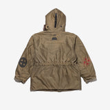 Brown jackets, back view