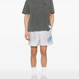 Black t-shirt, full body view