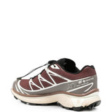 Burgundy shoes, side view