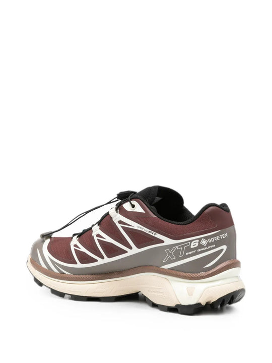 Burgundy shoes, side view