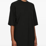 Black t-shirt, full body view