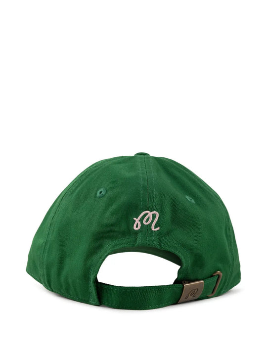 Green hat, back view
