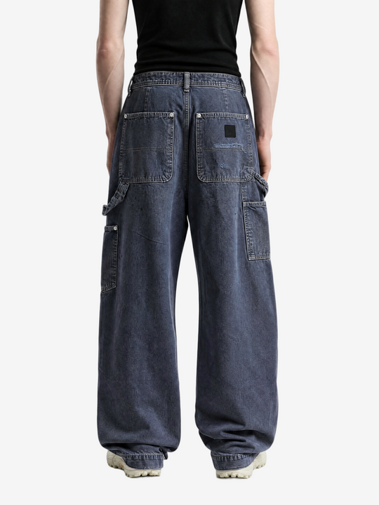 Grey pants, full body view