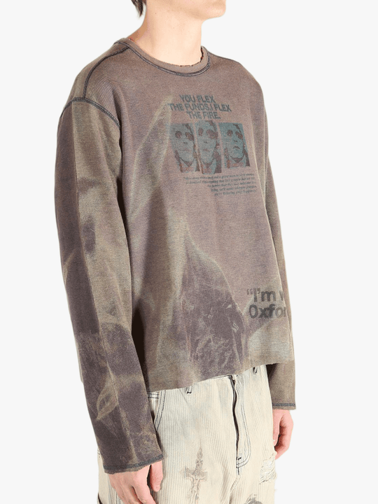 Brown top worn by a person, showing the top fit