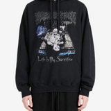 Black hoodie, full body view